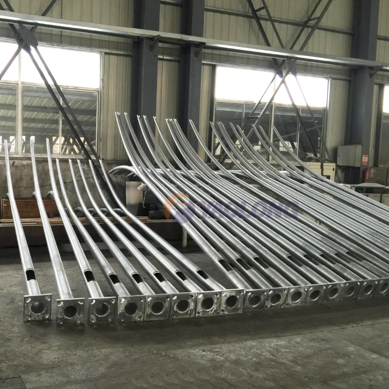 
customized 8 meter height single curved arm light pole for sale 
