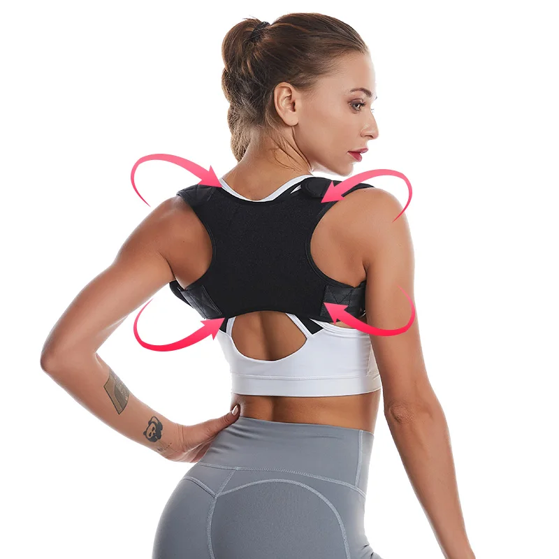 

Factory price healthy body adjustable back support belt posture corrector, Black or according your demand