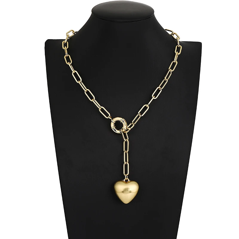 

South Korea's hot heart necklace women ins bling hip hop necklace heart channel necklace