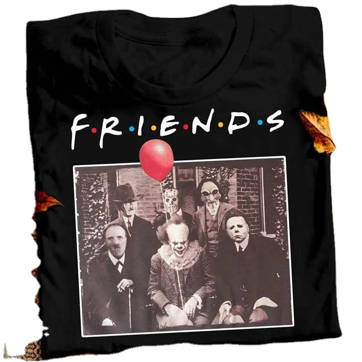 

Horror Friends Michael Myers Jason Voorhees Halloween T-Shirt T-shirt Friend Tv Show Horror Character Pennywise, Red, khaki, green, black, pink,yellow, white, blue, gray, skin, coffee