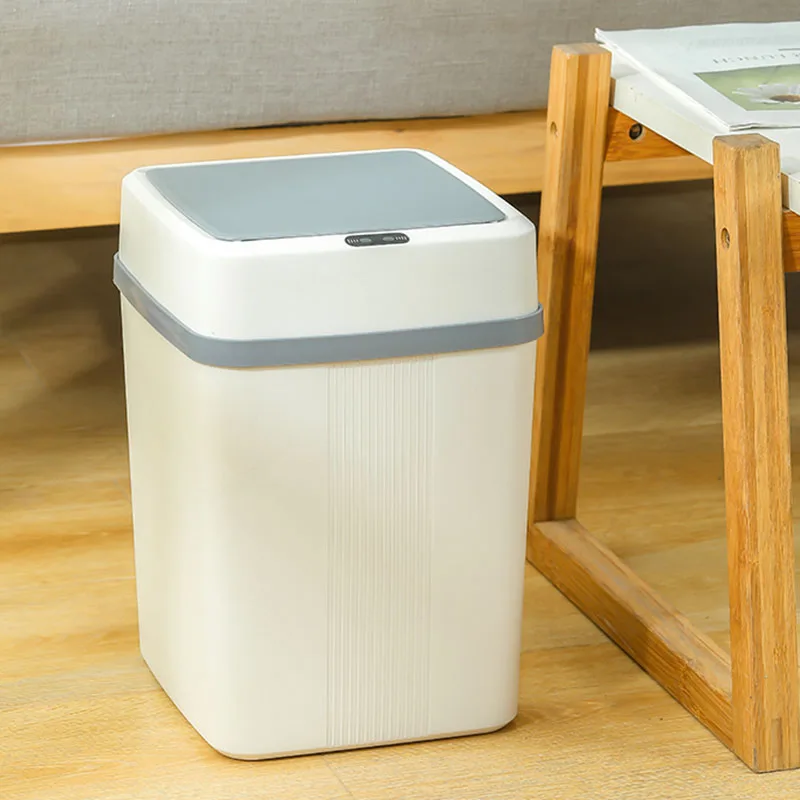 

Home Eco-Friendly Dustbin Intelligent Sensing Trash Can 10L Automatic Smart Electric Waste Bins PP Plastic, White,black,blue,green,grey,khaki