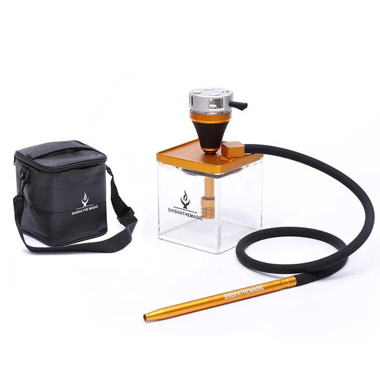 China High Tech Led Gold Hookah Shisha Wholesale with Carrying Bag