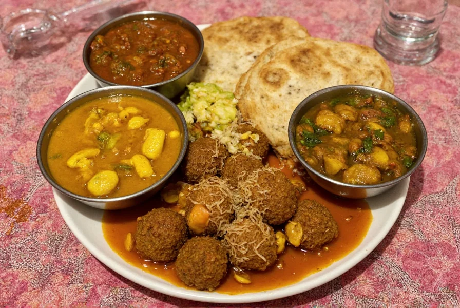 Colorful plate of international dishes featuring cumin including Indian curry, Mexican chili, and Middle Eastern falafel