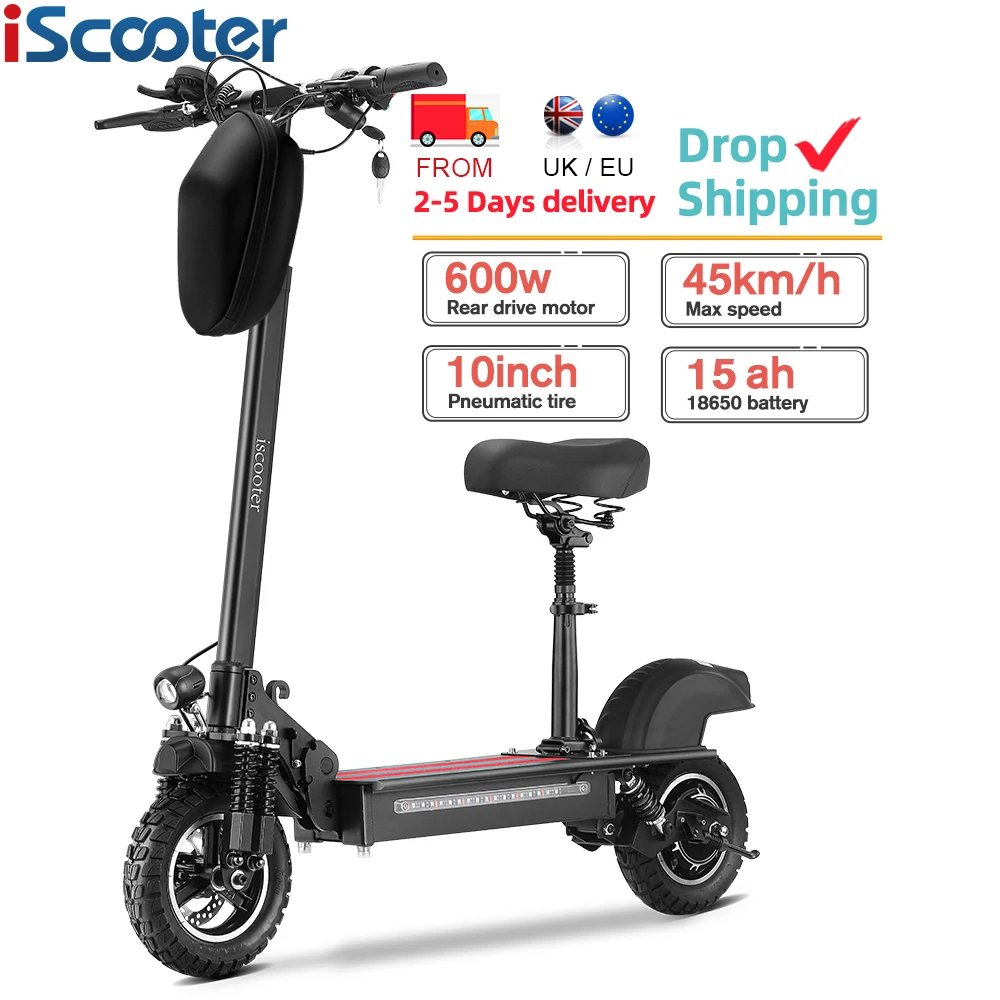 

Iscooter Ix5 45km/h 15ah 10 Inch Scooter Eu Uk Dropshipping 600W Electronic Scooter Really Fast Electric Scooter Pneumatic Tire