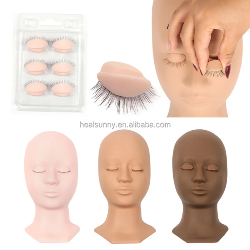 

Factory Sale Realistic Practice Mannequin Head For Eyelash Extension Training Lash Mannequin Doll Head And Removable Eyelids, Nude, brown, pink