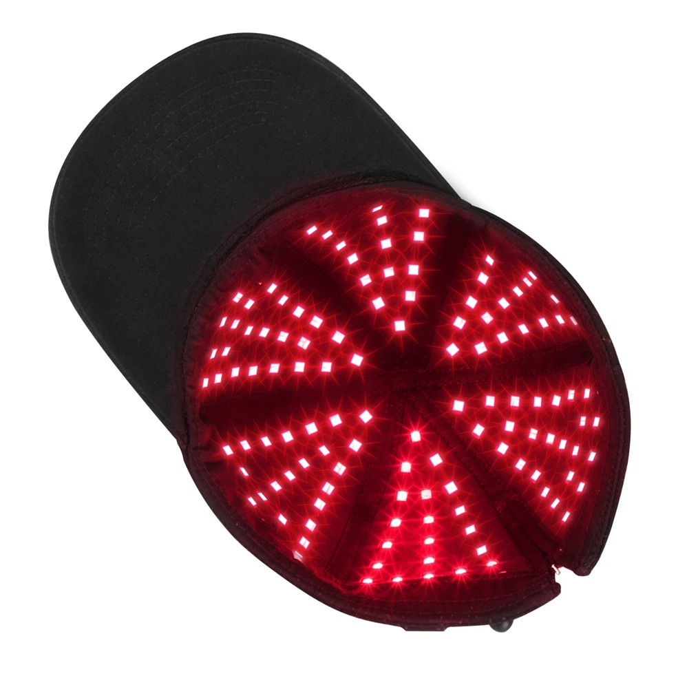 

New Design Red Near Infrared PDT Hair Growth Brain Headache Cap Led Red Light Therapy Hat, Black