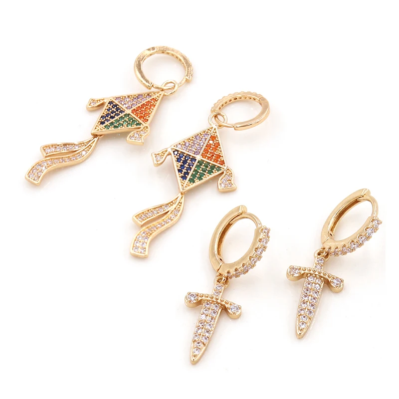 

Wholesale Statement Brass Cubic Zircon Micro Pave Dagger Kite Knife Drop Cuff Earring for Women Fashion Wedding Bridal Jewelry