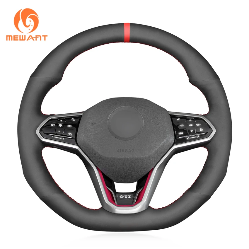 

MEWANT Drop Ship For VW Golf GTI GTD GTE R 8 Tiguan Touareg Arteon (R-Line) Steering Wheel Cover Sport Wrap For Car