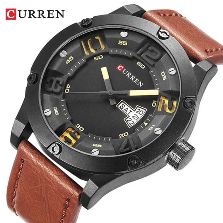 

CURREN 8251 Brand Luxury Mens Watches Male Clocks Date Sport Military Clock Leather Strap Quartz Business Men Watches