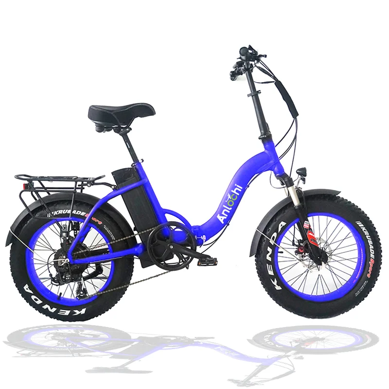 

ANLOCHI 2021 Hot selling big power 20inch 1000w foldable electric bike light weight fat bike foldable bike