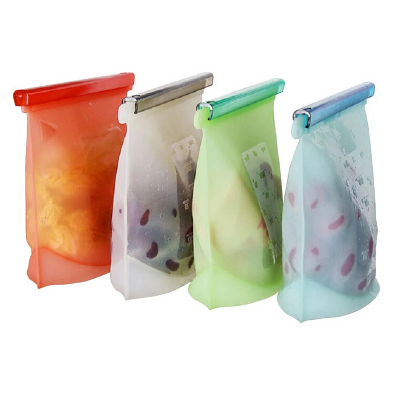 Wholesale Heat Resistant Breast Milk Food Storage Bag,FDA Silicone Food Seal Fresh Storage Bag Ziplock