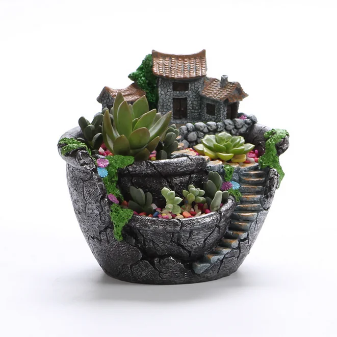 

New design home and garden decoration polyresin plant pot resin flower pot, As the picture
