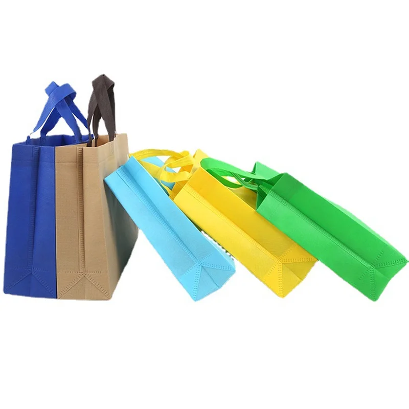 

Eco Reusable Grocery Recycled Ecobag PP Nonwoven Bags Laminated Non Woven Fabric Carry Shopping Bag with Custom Print Logo, Blue/red/black/white/green/yellow/customized color