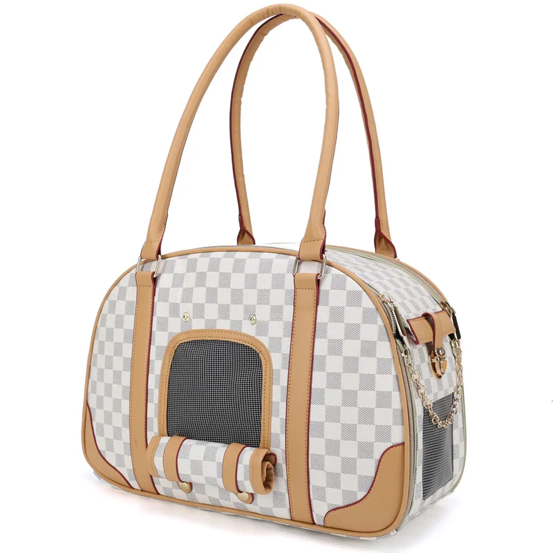 

Luxury Tote Classic Leather Dog Carry Bag Fashionable Cat Bag Pet Carrier for Small Dogs