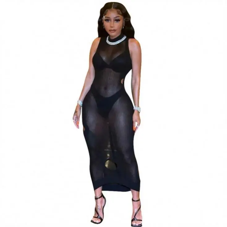 

JEAN Lowest Price Sexy Through See Black Ball Gown Sexy Dress Maxi Dresses Women