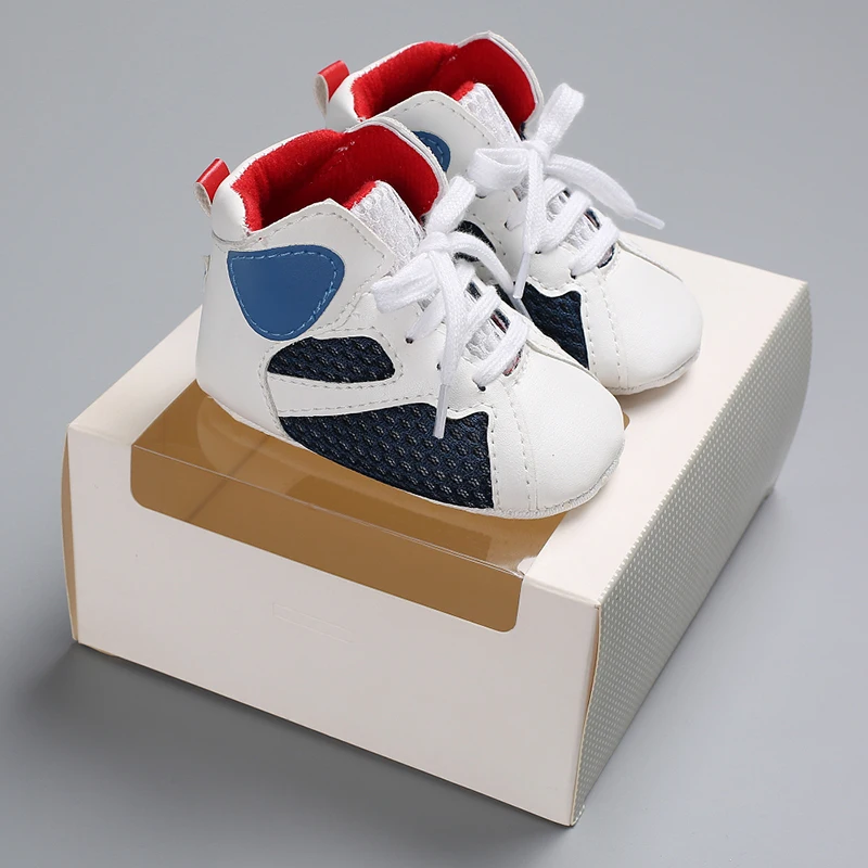 

Wholesale cheap PU sports soft bottom 0-18 months lacing baby boy shoes