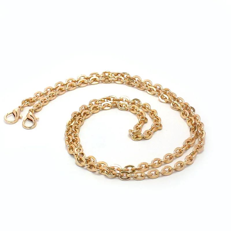 

Meetee B-C137 New Zinc Alloy Lobster Clasp Light Gold Flat O-shaped Electroplated Iron Chain