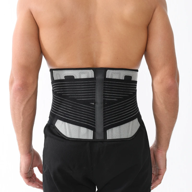 

Men waist support belt compression waist trainer gym waist support, Black