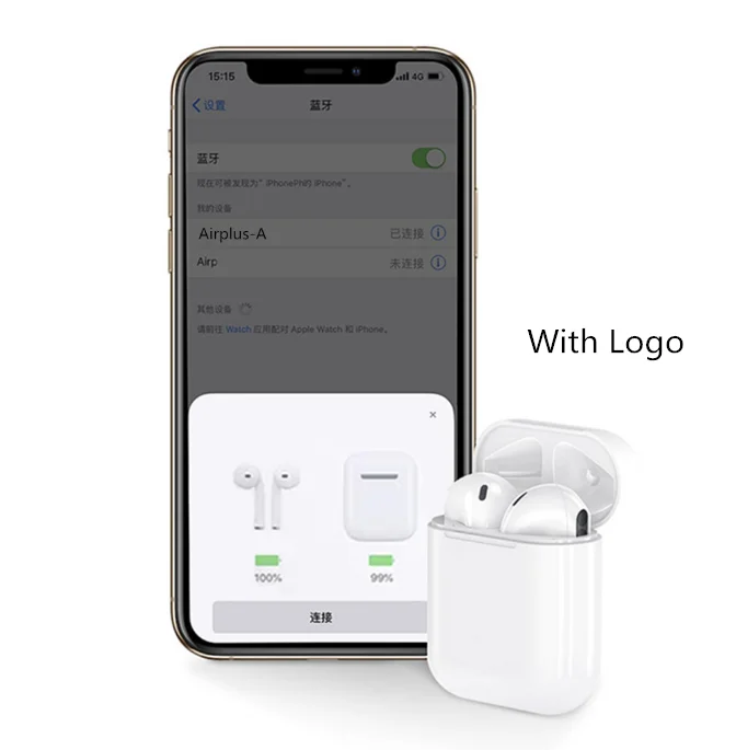 

For Apple wireless earphones For Airpods 1:1 generation 2 headphones for iphone 6 7 8 XS Max, N/a