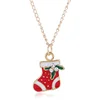 Euro-American cute cartoon oil-dripping Christmas stockings Earrings Necklace suit for Christmas gifts