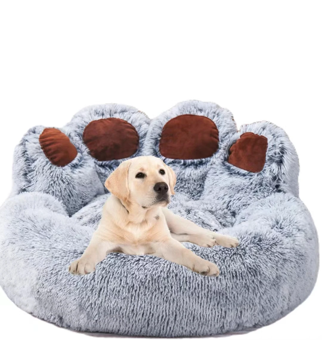 

Hot Selling Fall Winter Round Shape Pet Sleeping Bed Warm Dog House Cozy Furry Nest For Dog Cat