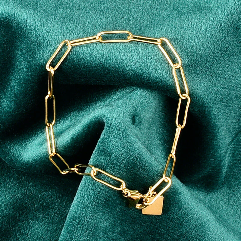 

Large Gold Filled Paperclip Chain Bracelet For Women