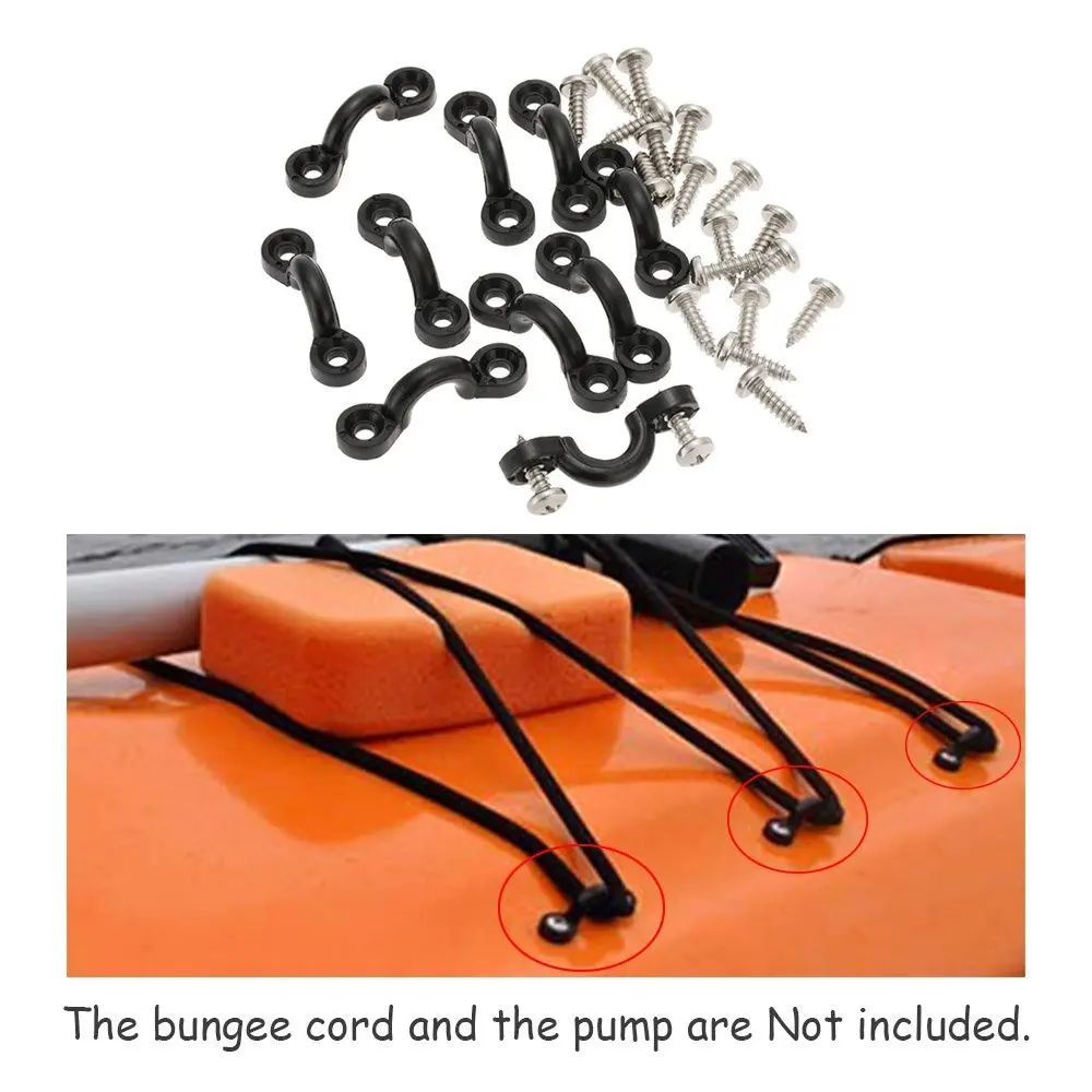 30pack Canoe Kayak Boat Deck Loop Nylon Bungee Pad Eye Tie Down
