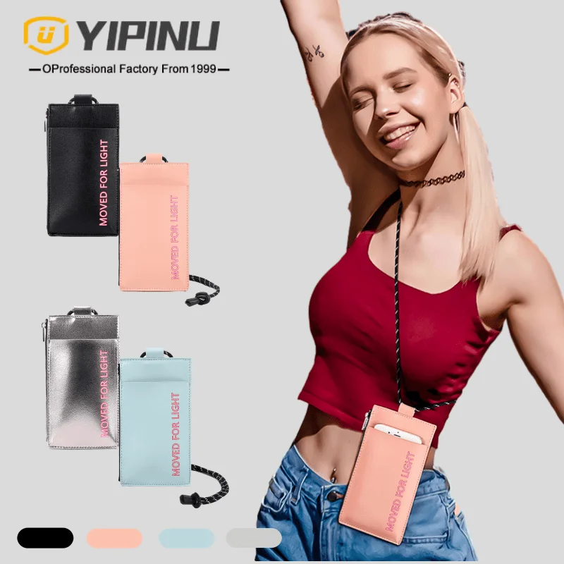 

YIPINU Fashion mobile shoulder bag cell phone bags genuine leather mobile phone bag, Black,blue,pink,silver