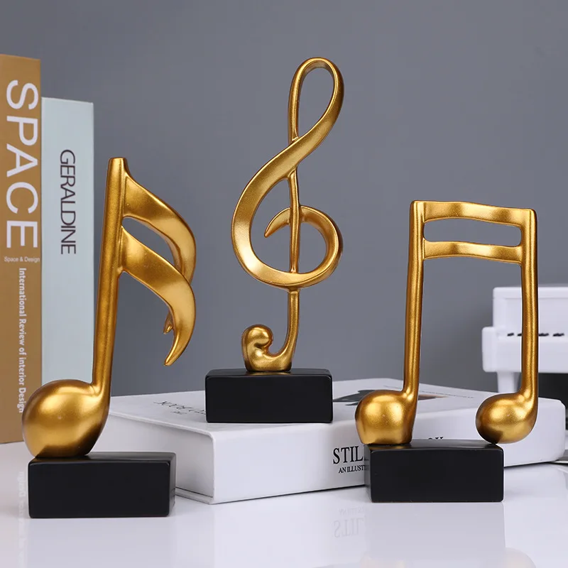 

Resin Musical Notes Ornament Home Furnishings Desktop Decorations Crafts Artwork 3 Colors, As photo