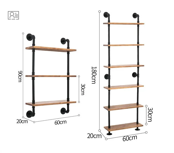 Black Simple Wrought Iron Ledge Meta Iron Log Rack