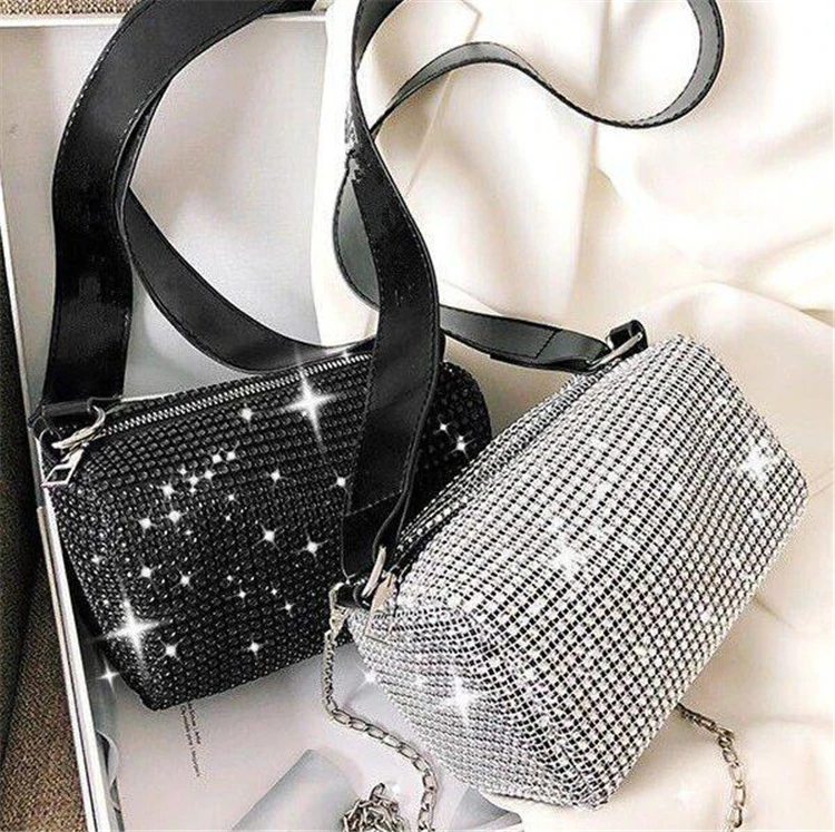 

Ladies Bling Purse Latest Sling Bags 2021 Pretty Women Luxury Shining Rhinestone Shoulder Handbags, As pictures or customized colors