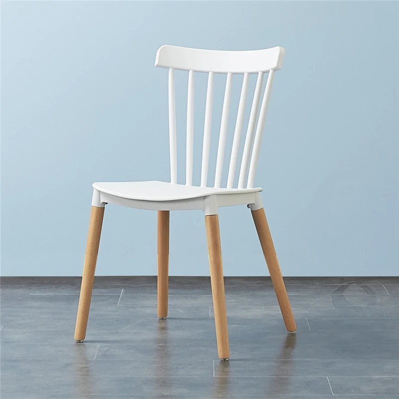 
China Supplier Home Furniture Factory Wholesale Dining Room Chair, Cheap Price Plastic Stacking Dining Chair With Beech Wood Leg 