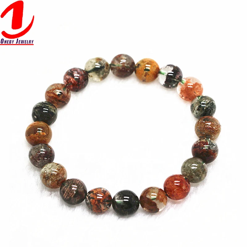 

9mm 10mm colorful feng shui wish adjustable luxury gem stone bead stone Phantom Ghost bracelet