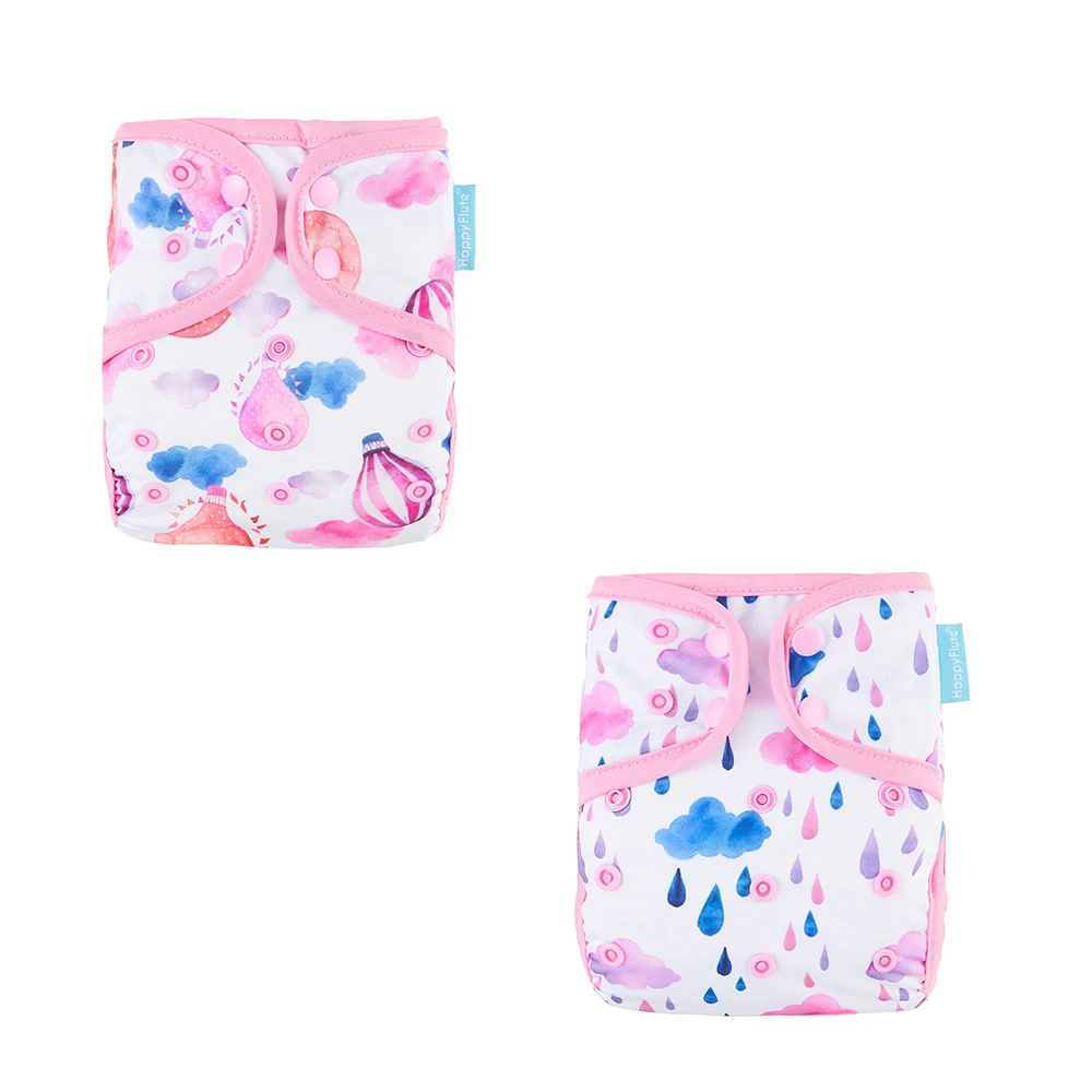 

Happyflute waterproof cloth diaper cover washable reusable cloth nappy for baby 3-15kg without insert