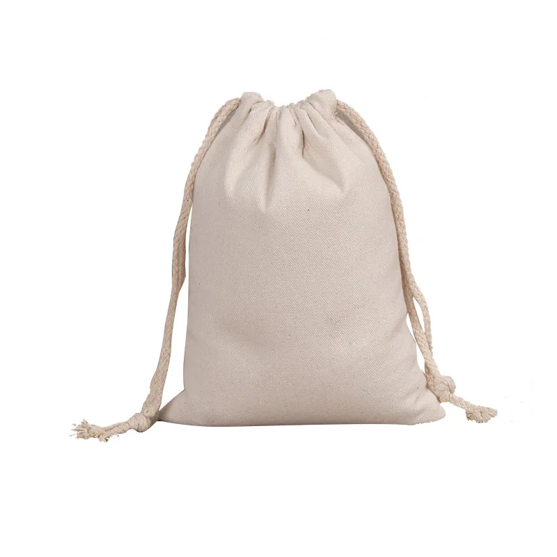 

Custom logo women gift design cheap jewelry small cotton canvas drawstring bag, Any color are available