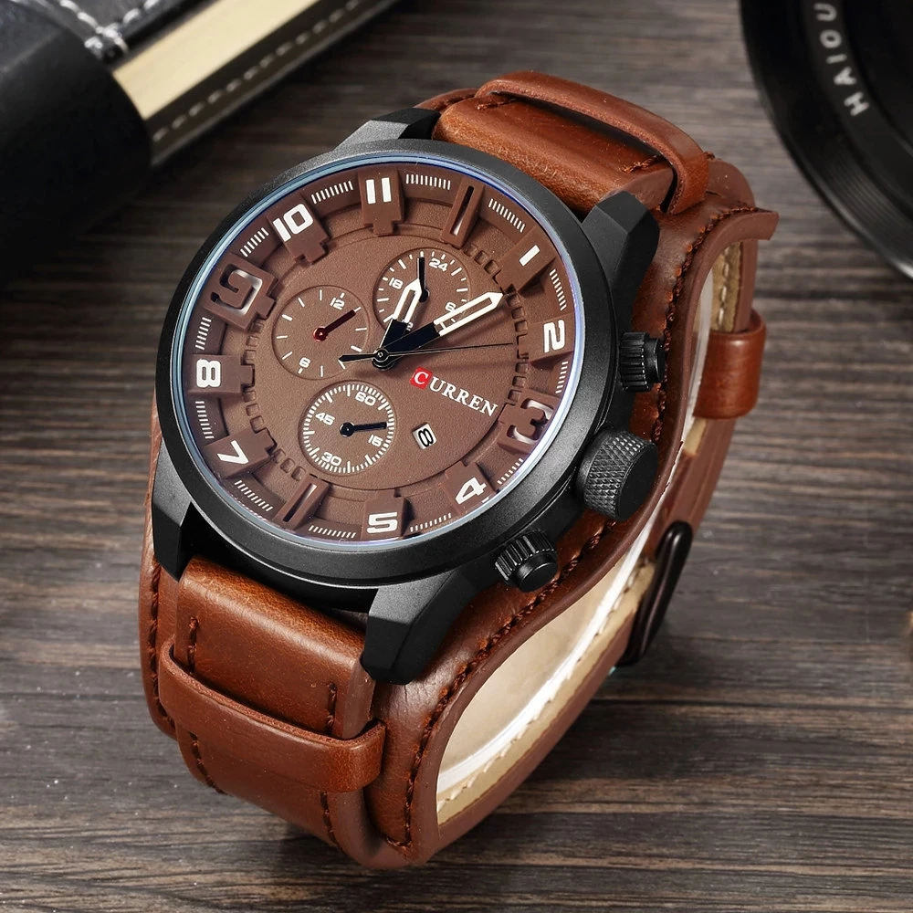 

reloj curren 8225 Top Brand Luxury Mens Watches Date Sport Military Clock Leather Strap Quartz Business Men Watch Gift