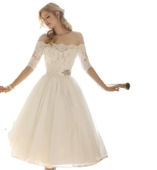 

Luxury Formal Evening Lace Sexy Off Shoulder Plus Size Wedding Dress For women, Customized colors