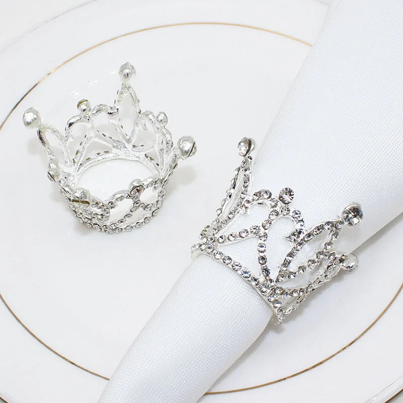 

Crown Napkin Rings Holders for Holiday Wedding Christmas Thanksgiving Dinner Parties Home Table Decoration (Crown Silver) HWD103