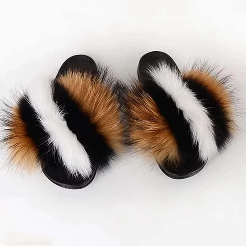 
real racoon fur slippers fur slippers racoon fur slides 