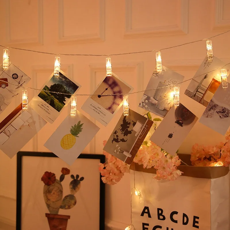 
Waterproof Colored Battery Powered Operated Garland Card Photo Clip Led decorative flash Light 