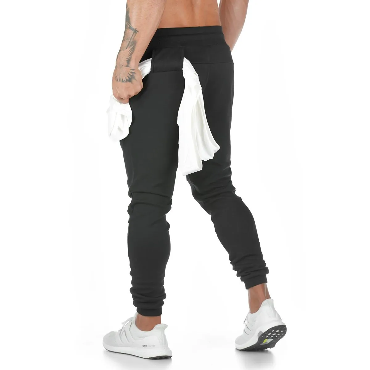 

New Muscle Brother Men's Exercise Pants Training Skinny Trousers for Bodybuilding Running, As photo