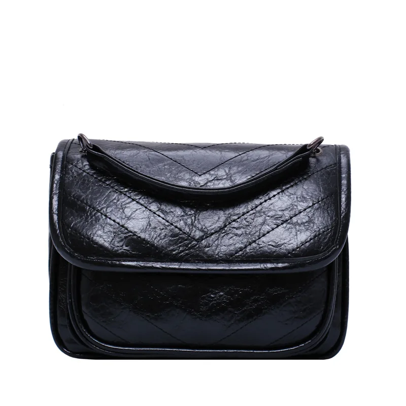 

Sandro New French Fashion Single Shoulder Diagonal Chain Leather Diamond Chain Women's Handbag, As the picture show