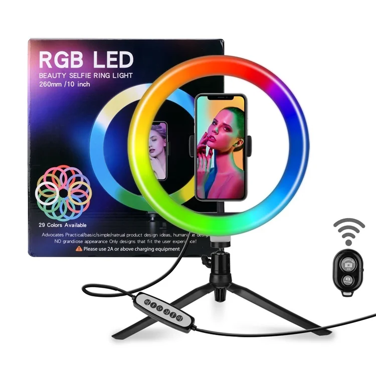 

Rgb Light Tripod Stand Neewer Makeup Led Ring Light 18 Inch, Black