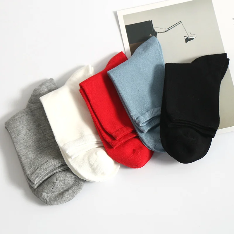 

2020 wholesale bulk hot selling bamboo womens work flesh solid color socks, Black/white/grey/blue/red