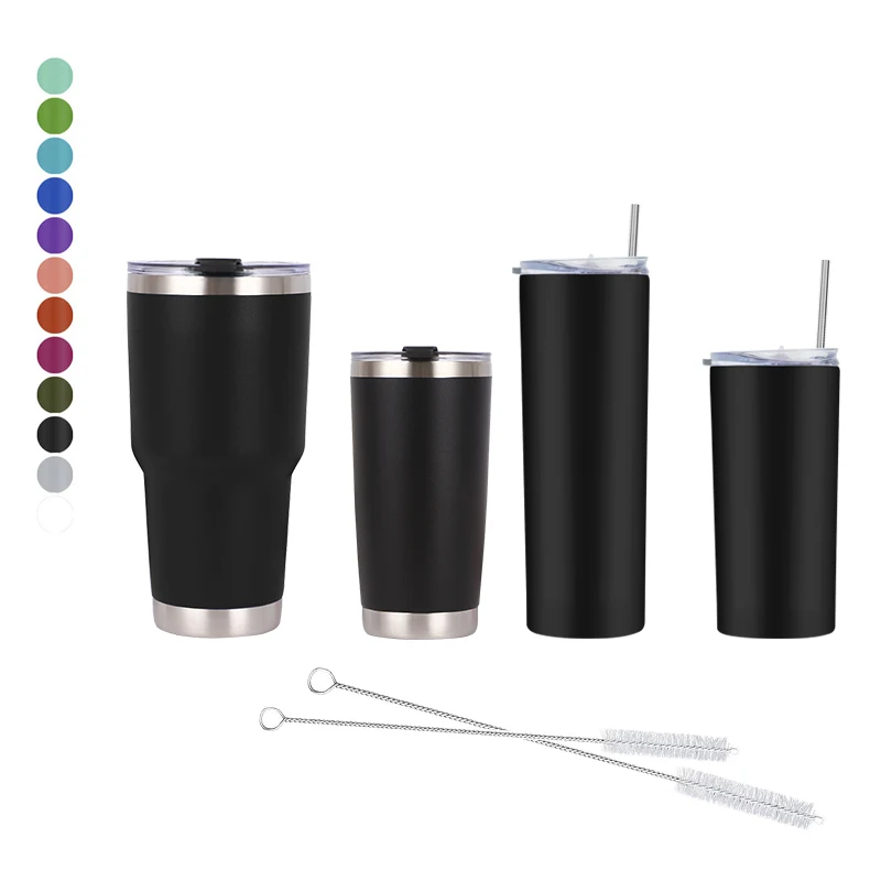 

WeVi 14oz and 20oz Vacuum Insulated Stainless Steel Powder Coated Water Tumbler with Straw, Customized color