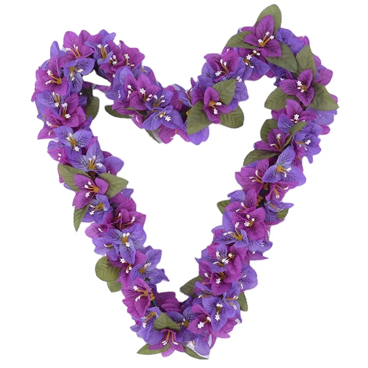 

Factory Supplier HL0030A 6 Colors 100 CM Artificial Silk Bougainvillea Graduation Hawaiin Lei Hawaii Women Dance Party Necklace, Multi-color