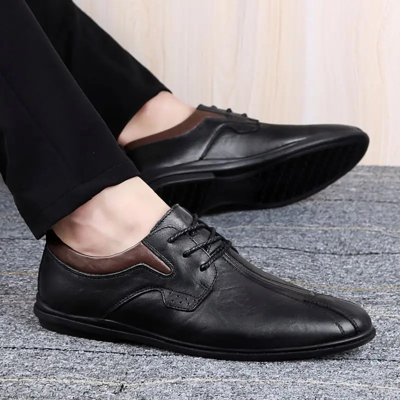 

New model manufacturer breathable genuine leather mens casual dress shoes with Italy design, Optional