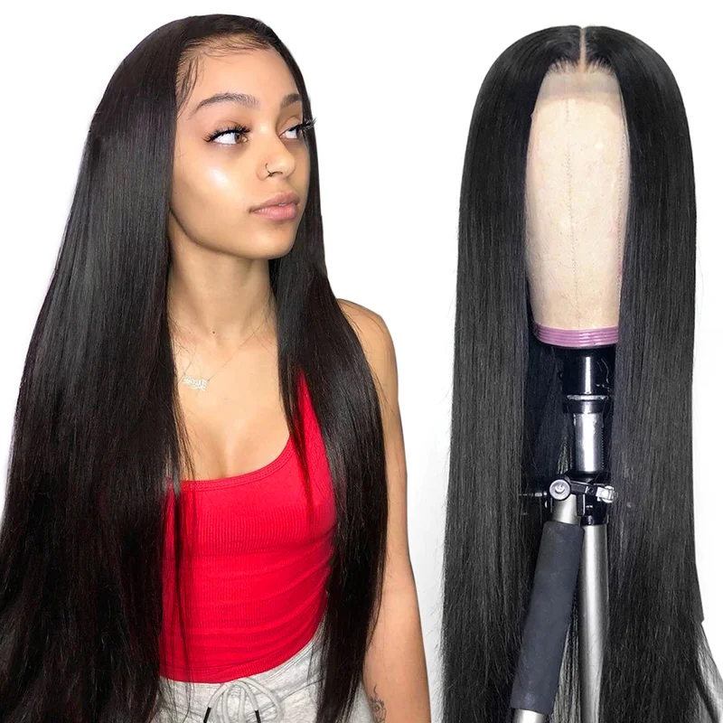 

Hot sale virgin brazilian straight hair lace frontal wig with baby hair, wholesale unprocessed virgin human hair vendors