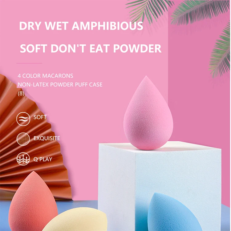 

Wholesale Amazon Promotional Make Up New face Sponges Soft Private Label Makeup Sponge Blender 8 pieces