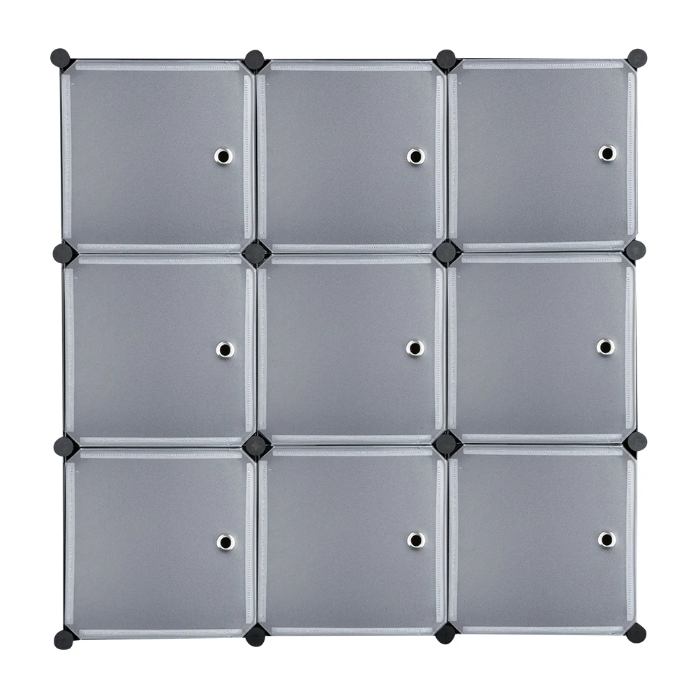 

Closet Cabinet Modular Book Shelf Organizer Units 9-cube DIY Plastic Storage Boxes & Bins Qingdao Carton Flexible Door to Door, Black panels with white door